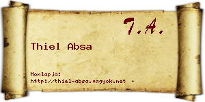 Thiel Absa névjegykártya
